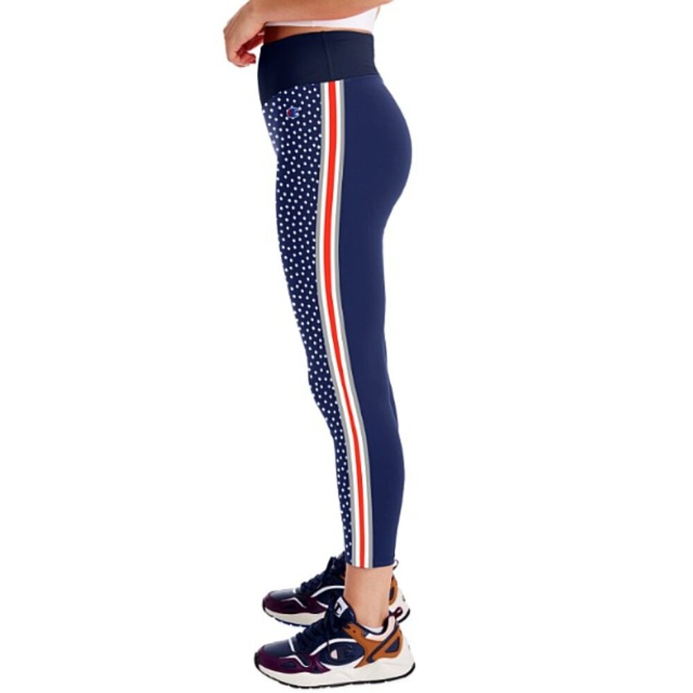 Champion Women's Sport High-Rise Tight C Dot Print Scatter/Athletic Navy Small - Picture 2 of 15